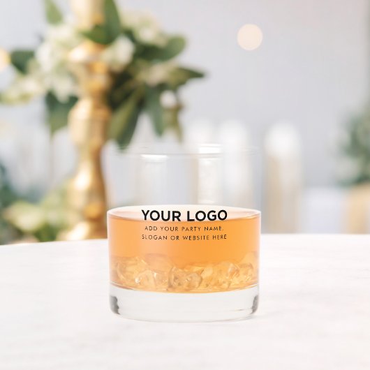 Gepersonaliseerde inline Logo en tekst Eenvoudige  Whisky Glas (Insitu (Huwelijk))