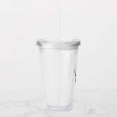 Gepersonaliseerde Inspirerend Blauwe Abstracte Ice Acryl Drinkbeker (Rechts)