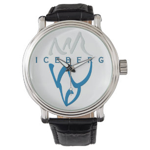Gepersonaliseerde Inspirerend Blauwe Abstracte Ice Horloge