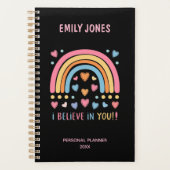 Gepersonaliseerde Inspirerend Regenboog & Hart Planner (Voorkant)