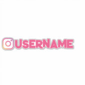 Gepersonaliseerde Instagram naam Vinyl Decal Sticker (Voorkant)