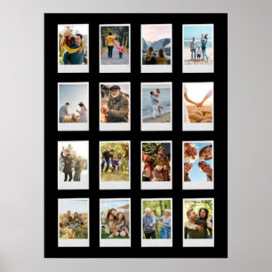 Gepersonaliseerde Instant Film 16 Fotocollage Poster