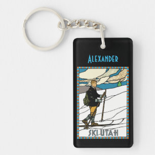 Gepersonaliseerde interlandskeuk Ski Utah Sleutelhanger