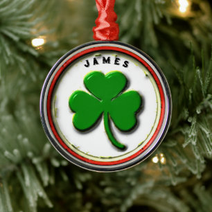 Gepersonaliseerde Irish Holiday Gift Metalen Ornament