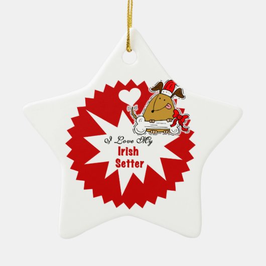 Gepersonaliseerde Irish Setter Keepsake Ornament (Voorkant)