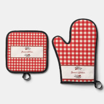 Gepersonaliseerde Italiaanse Red Gingham Koken