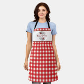 Gepersonaliseerde Italiaanse Red Gingham Koken Schort (Gedragen)