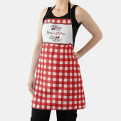Gepersonaliseerde Italiaanse Red Gingham Koken Schort (Insitu)