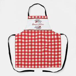 Gepersonaliseerde Italiaanse Red Gingham Koken Schort
