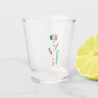Gepersonaliseerde Italiaanse Roze Vlag Shot Glas