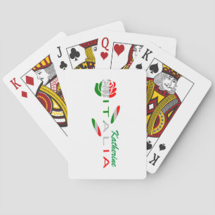 Gepersonaliseerde Italiaanse vlag Roos Pokerkaarten