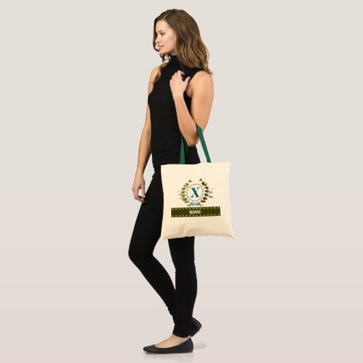 Gepersonaliseerde Ivy Wreath Weddenschap Datum Mon Tote Bag (Voorkant (model))