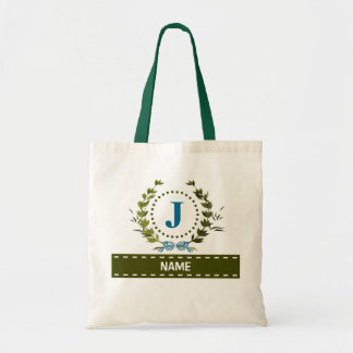 Gepersonaliseerde Ivy Wreath Wedding Date Monogram Tote Bag