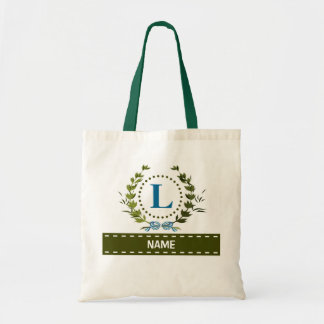 Gepersonaliseerde Ivy Wreath Wedding Date Monogram Tote Bag