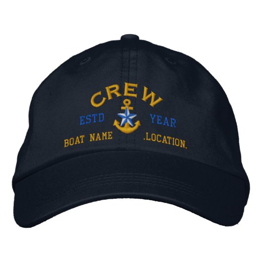 Gepersonaliseerde Jaar en Namen Crew Star Anchor Pet (Voorkant)