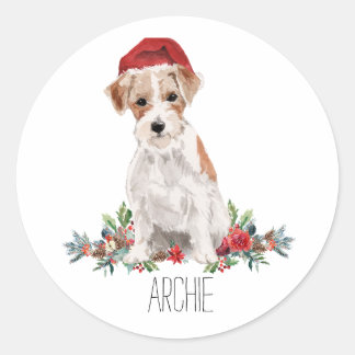 Gepersonaliseerde Jack Russell-Kerst sticker