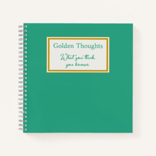 Gepersonaliseerde Jade Green en Gold Journal Notitieboek