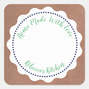 Gepersonaliseerde jam inmaken   Thuisgemaakte Maso Vierkante Sticker