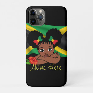 Gepersonaliseerde Jamaicaanse vlag meisje iPhone 11 Pro Hoesje