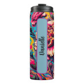 Gepersonaliseerde januari Geboorte Bloem Anjer 16 Thermosbeker (Voorkant)