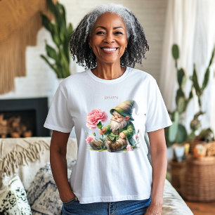Gepersonaliseerde Januari Geboortemaand Tuin Gnoom Tri-Blend Shirt