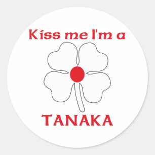 Gepersonaliseerde Japans Kiss Me Ik ben Tanaka Ronde Sticker