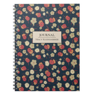 Gepersonaliseerde jaren 1920 Bloemen Notitieboek
