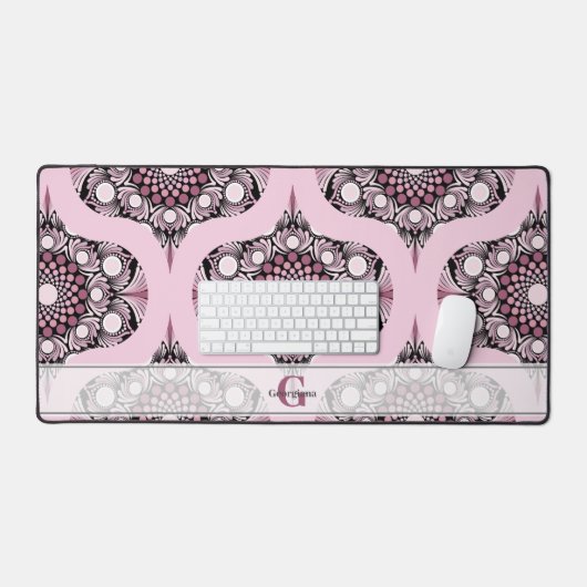 Gepersonaliseerde jaren '70 Dusky Roos Cherry Blos Bureaumat (Keyboard & Muis)