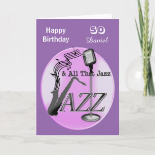 Gepersonaliseerde Jazz Music Theren Happy Birthday Kaart