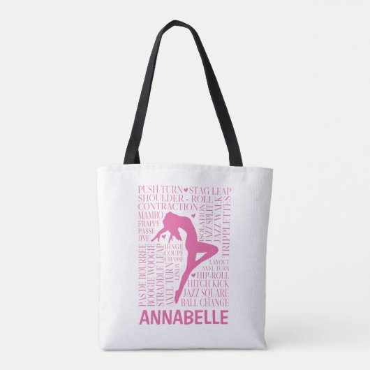 Gepersonaliseerde Jazzdans Canvas tas in Roze (Achterkant)