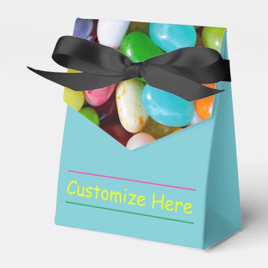Gepersonaliseerde Jelly Bean Tent Favor Box Bedankdoosjes (Voorkant Zijde)