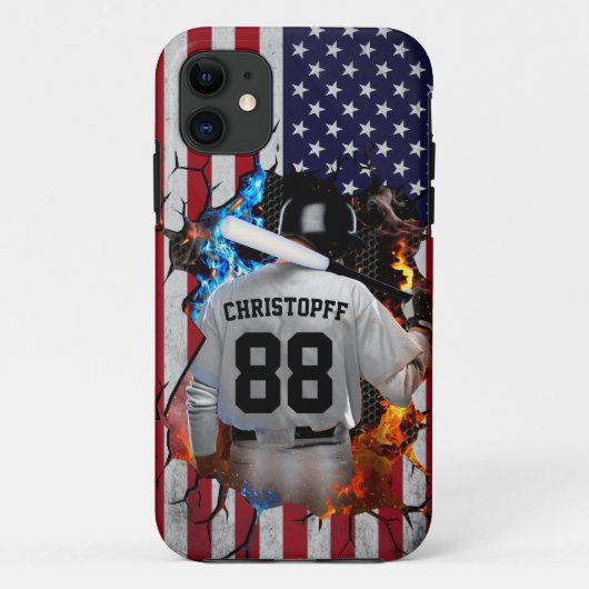 Gepersonaliseerde Jersey Amerikaans honkbal Case-Mate iPhone Case (Achterkant)