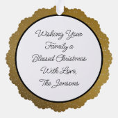 Gepersonaliseerde Jesus Christmas religieus Christ Ornament Kaart (Achterkant)