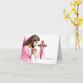 Gepersonaliseerde Jezus bidden borstkanker Kaart (Gele Bloem)