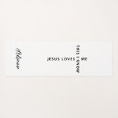 Gepersonaliseerde Jezus houdt van me zwart wit omk Yogamat (Achterkant (horizontaal))