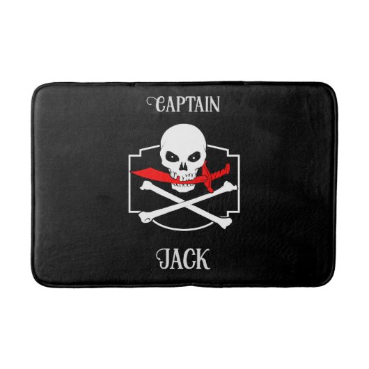 Gepersonaliseerde Jolly Roger (Cutlass) Badmat (Voorkant)