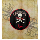 Gepersonaliseerde Jolly Roger (Cutlass) Douchegordijn (Voorkant)