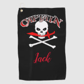 Gepersonaliseerde Jolly Roger (Cutlass) Golfhanddoek (Voorkant)