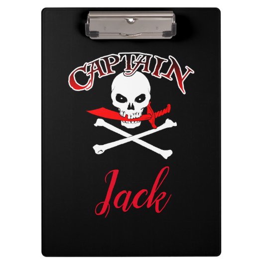 Gepersonaliseerde Jolly Roger (Cutlass) Klembord (Voorkant)