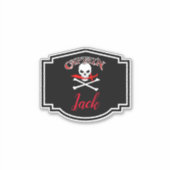 Gepersonaliseerde Jolly Roger (Cutlass) Sticker (Voorkant)