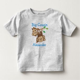 Gepersonaliseerde Jongen Apen Grote Neef Kinder Shirts