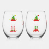 Gepersonaliseerde jongen en meisje elf wijnglas zonder voet (Voorkant)