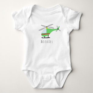 Gepersonaliseerde Jongen Kleurrijke Helikopter met Romper