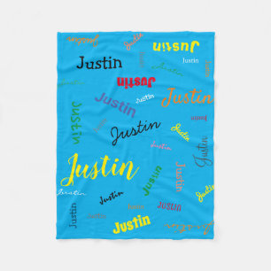 Gepersonaliseerde jongen Naam Monogram Blue Cute Fleece Deken
