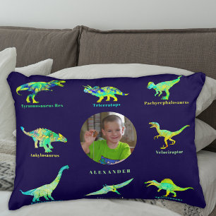 Gepersonaliseerde Jongens Foto Dinosaurus Accent Kussen