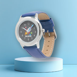 Gepersonaliseerde Jongens Rocket Space Watch Horloge