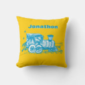 Gepersonaliseerde Jongenskamer YELLOW Choo Choo Tr Kussen (Voorkant)