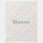 Gepersonaliseerde Jongensruimte Modern Teepee Arro Fleece Deken (Voorkant)