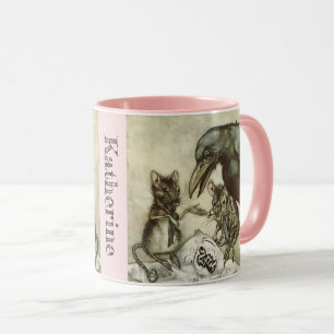 Gepersonaliseerde Jouw naam Crow Mice Rackham Mok