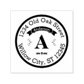 Gepersonaliseerde Jouw naam- en adresmonogram Zelfinktende Stempel (Design)